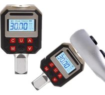 Digitālais griezes momenta atslēgas adapteris 1/2 collu piedziņai ar sprūdrata atslēgu, 1,5-340 Nm diapazons ar maksimālo/traķēšanas režīmu, LED displejs, Ft-Lb un N-m, melns