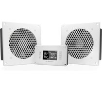 AC Infinity AIRPLATE T8 White Quiet Cooling Dual Fan System 6 collas ar termostata kontroli mājas kinozāles AV skapjiem