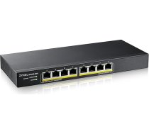 Zyxel 8 portu GbE PoE inteliģentais hibrīda režīma slēdzis | Autonomais vai Nebula Cloud | 60 W 802.3at | Darbvirsmas | Bez ventilatora [GS1915-8EP]