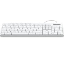 Hama CK-200 vadu tastatūra (USB tastatūra, ergonomiska rakstīšanas sajūta, klusas taustiņi, noņemams kabelis, vācu QWERTZ izkārtojums, multivides taustiņi, palīgtaustiņi mākslīgā intelekta asistentiem), balta