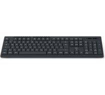 Hama WK-200 bezvadu tastatūra ar baterijām, ergonomiska rakstīšanas sajūta, klusi taustiņi, ievelkams USB uztvērējs, multivides taustiņi, ciparu tastatūra, vācu QWERTZ izkārtojums, melns