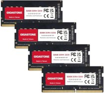【DDR4 RAM tikai klēpjdatoriem】GIGASTONE 128GB komplekts (4x32GB) DDR4 3200MHz (2933MHz vai 2666MHz) PC4-25600(PC4-23400, 21300) CL22 1.2V SODIMM 260Pin Non-ECC Unbuffered Notebook klēpjdatoriem