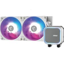MSI MAG CORELIQUID A13 240 WHITE AIO CPU ūdens dzesētājs - Pilns CPU pārklājums, uzlabots ūdens kanālu dizains, CycloBlade 7, split-flow radiators, Rifle gultnis