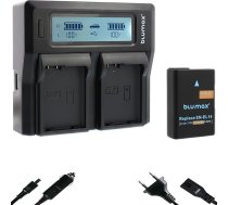 Blumax akumulators saderīgs ar Nikon EN-EL14 [1300 mAh] + LCD Dual Charger EN-EL14a priekš D3100 D3500 D5200 D5600 DF // CoolPix P7100 P7200 P7800 P8000