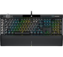 Corsair K100 RGB optiski mehāniskā spēļu tastatūra (CORSAIR OPX optiskie taustiņu slēdži: (1,5 spējas), hiperspiests un lineārs, fona apgaismojums katram taustiņam, Leatherette Palm Rest, Elgato