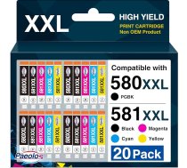 20 x 580XXL 581XXL kasetnes, kas saderīgas ar Canon PGI 580 CLI 581 daudzpaku printeru kasetnēm Canon Pixma TR8550 TS705 TS6350 TS705a TS6351 TS6250 TS6150 TS9550 TS6151 TS6251 TR85000 TS9550