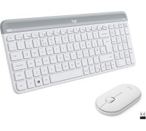 Logitech MK470 Combo Slim bezvadu tastatūras un peles komplekts, 2,4 GHz savienojums, izmantojot nano USB uztvērēju, 10 m diapazons, 18 mēnešu akumulatora darbības laiks, PC / klēpjdators, itāļu QWERTY izkārtojums - balta / White