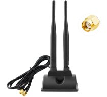 Vecys 2.4G/5G/5.8G WiFi antena MIMO daudzvirzienu signāla pastiprinātājs Magnētiskā bāze 6 dBi RP-SMA adapteris 1,2 m 3,9 pēdas PCIE tīklam WLAN karte maršrutētājs Ārējā antena Bezvadu WiFi
