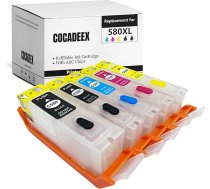 COCADEEX 580XXL tukša uzpildāma tintes kasetne, kas ir saderīga ar Canon PGI-580XXL CLI-581XXL, priekš PIXMA TS6150 TS6151 TS6250 TS6251 TS6350 TS6351 TS705 TR7550 TR8550 TS9550 TS9550 TS9550 TS9550 1C printeris 1