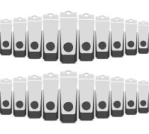 TEWENE USB zibatmiņas 8 GB komplekts ar 20 USB atmiņas zibatmiņām Flash Drive Memory Stick High Speed USB 2.0 Black Rotate
