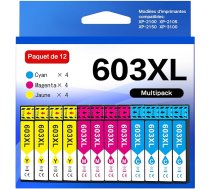 SANCTink 603 XL daudzpaku printeru kasetnes, kas saderīgas ar Epson 603 XL kasetni Expression Home XP-3100 XP-2100 XP-3105 XP-2105 XP-4100 XP-4105 Workforce WF-2850 WF-2850 WF-2835 WF-2830 (iepakojums