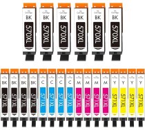22 PGI-570XL CLI-571XL komplekts, kas saderīgs ar Canon PGI-570 CLI-571 daudzpakešu printeru kasetnēm PIXMA MG5750 MG5751 TS5050 TS5050 TS5055 TS6050 MG5752 MG5753 MG6850 MG6850 MG6850