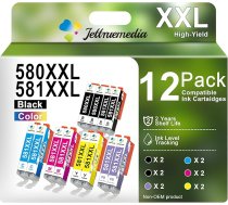 580 581 XXL XXL printeru kasetnes saderīgas ar Canon PGI-580 CLI-581 kasetnes priekš Canon Pixma TR8550 TS9550 TS705 TS8350 TR8550 TS6250 TS9550 TS705a TS6351 TS6150 TS6150 TS6155 1