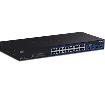 TRENDnet, TEG-S50284, 28 portu daudzgigabalitis komutators, 24 2,5 Gb RJ45 porti, 4 x 10G SFP+ porti, 200 Gbps komutatora jauda, gatavs uzstādīšanai statīvā
