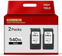 Kamo PG-540XL (2 iepakojumi) Multipack printeru kasetnes, kas saderīgas ar Canon 540 XL - priekš MG2150 MG2250 MG3150 MG3250 MG3250 MG3550 MG3650 MG3650s MG4150 MG4250 MX375 MX395 MX475 MX535 TS5150 TS5151