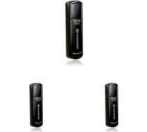 Transcend JetFlash 350 64GB USB zibatmiņas karte (tikai 8,5 g), melna (3 gab.)