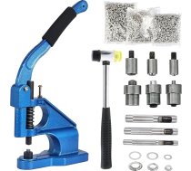 FreeTec rokas preses aizmugurējo acu mašīna Aizmugurējo acu knaibles, 6/10/12 mm Aizmugurējo acu perforators Aizmugurējo acu preses komplekts ar 3 matričām 1500 sudraba aizmugurējo acu perforators un āmurs brezentu apģērbu jostu ādas izgatavo
