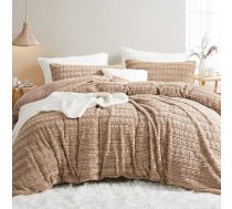 Lanqinglv Plus gultas veļa, 135 x 200 cm, mākslīgā kažokāda, haki krāsa, pūkaina ziemas gultas veļa, silta, mājīga, flaneļa, flīsa, kašmira sajūta, flaneļa sega ar rāvējslēdzēju un 1 spilvendrāna, 80 x 80 cm