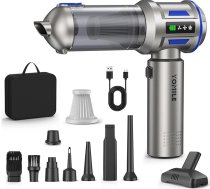 Rokas putekļsūcējs ar akumulatoru, 27000Pa/150W bezvadu automašīnas putekļsūcējs, 250 000 apgr./min. mini putekļsūcējs, uzlādējams, pārnēsājams, viegls automašīnas putekļsūcējs, putekļu pūtējs automašīnai, birojam