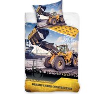 Digger gultas veļa sega 135 x 200 cm 80 x 80 cm kokvilna · Bērnu gultas veļa būvlaukums meitenēm un zēniem · 2 daļas · 1 spilvendrāna 80 x 80 cm + 1 sega 135 x 200 cm Zēnu gultas veļa