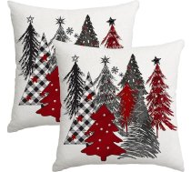 Ziemassvētku spilvenu pārvalki 45 x 45 cm, 2 gab. Ziemassvētku eglītes dekoratīvie spilvenu pārvalki Ziemas Ziemassvētku spilvenu pārvalki Dekorācijas mājas dīvānam Sofai