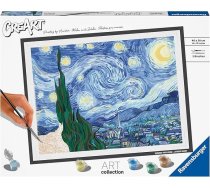 Ravensburger CreArt 23518 – Zvaigžņotā nakts (Vinsents van Gogs) – krāsošana pēc numuriem pieaugušajiem, DIY krāsošanas komplekts ar otu un akrila krāsām, dāvana sievietēm un vīriešiem, krāsošana pieaugušajiem