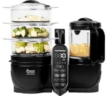 Babymoov Nutribaby(+) XL Mineral Black – bērnu pārtikas gatavošanas ierīce, XL tilpums 2,9 l, maiga tvaicēšana, maisīšana, sterilizēšana, sildīšana