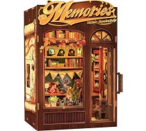 Cutefun DIY grāmatu stūrīša komplekts – leļļu mājas komplekts no koka ar putekļu aizsargu, DIY miniatūru leļļu mājas grāmatu stūrīša bibliotēkas mājas modeļu komplekti ar LED apgaismojumu, grāmatu plauktu dekoru, atmiņu mūzikas gr