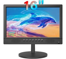 KCR 16" Freeview digitālā televīzija DVB-T2 uztvērējs AV ieeja HDMI VGA USB slots automašīnas barošanas avots 12V tīkla tālvadības pults