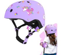 Unicorn bērnu ķivere velosipēda ķivere meitenēm bērnu skrituļošanas ķivere izturīga regulējama piemērota 3-12 gadu vecumam aizsargķivere velosipēdam skrituļošanai skrituļdēlim skrituļslidai