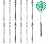 Dart Shafts Plain Aluminum Medium 45mm 2BA Metāla dart piederumi Dart Shafts Alumīnija dart Shafts Profesionāls dart stienis ar standarta 2BA vītni (Sivler, Medium) 12 gab.