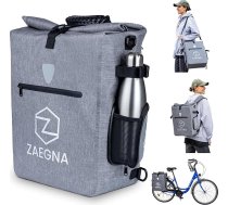 3-in-1 velosoma bagāžniekam – ūdensizturīga velosoma, mugursoma un plecu soma – velosoma ar nodalījumu klēpjdatoram un pamatni (pelēka)