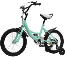 Bērnu velosipēds 16 collas zēniem un meitenēm, oglekļa tērauda sakausējums, 5–8 gadi, ar stabilizatoriem un augstuma regulēšanu