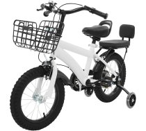 14 collu bērnu velosipēds, bērnu velosipēds ar stabilizatoriem un grozu, bērnu velosipēds 3–7 gadu vecumam, bērnu velosipēds ar regulējamu augstumu, dubultā bremze, pedāļu velosipēds meitenēm un zēniem ar muguru