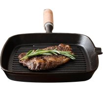 Grillpanna – kempinga pannas ar koka rokturi, daudzfunkcionāla cepšanas panna, virtuves piederumi, pannas grilēšanai, grilēšanai, bagāžnieka durvis