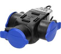 Pret šļakatām un triecienizturīgs sadalītājs, IP44, 3 rozetes 2P+Z, 16A, 230V AC, schuko versija