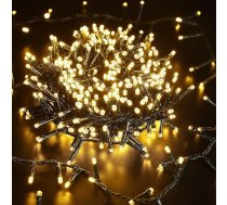 500 LED Ziemassvētku klastera pasaku gaisma ārā, 12,5 m silti balta Ziemassvētku dekorēšanas pasaku gaismas elektrība 8 režīmi ūdensizturīgs apgaismojums pusei iekštelpu telpās kāzu dārza eglītei Balkons