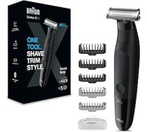 Braun Series X XT3200 "viss vienā" bārdas trimmeris/ķermeņa kopšanas aparāts/elektriskais skuveklis vīriešiem/ matu griešanas ierīce, 5 piederumi 3 dienu bārdas, matu, ķermeņa un intīmās zonas kopšanai, Tēva dienas dāvana