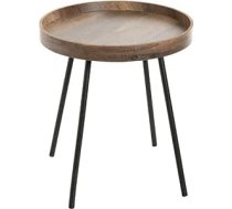 HAKU Möbel sānu galds, tumšs ozols, melns, MDF, metāls, izmēri: Augstums 45 x diametrs 40 cm, stils: Modern