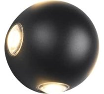 Trio Leuchten Avisio 246760432 LED āra sienas lampas Alumīnija lietais alumīnija melns matēts Komplektā ietilpst 4x 2 vatu LED gaismas diodes