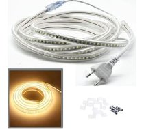 12 m silti balta LED lente, 2835 SMD gaismas lentes, 144 LED/m, ļoti spilgts apgaismojums - 900 lm uz metru, IP65 gaismas caurule, 230 V lente