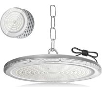 LED UFO industriālā lampa, 400 W īpaši spilgts iekštelpu prožektors UFO LED darbnīcas lampa, 6500 K vēsā baltā krāsā IP65 ūdensnecaurlaidīga augstas gaismas līkuma lustra rūpnīcām, garāžām, noliktavām