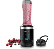 Cecotec Tragbarer Einzelstandmixer Power Titanium 300. 350W, zerkleinert Eis, 4 Klingen mit schwarzer Titanbeschichtung, spülmaschinenfeste Teile, Ein-Knopf-Bedienung, 600ml
