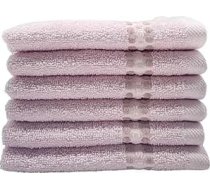 Maisonette Classy 100 % kokvilnas mazgāšanas dvieļi (30 x 50 cm, 6 gab.) - sejas, roku pūderveida dvieļi rozā krāsā vannas istabai un maziem viesu dvieļiem