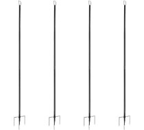 Pasaku gaismas stabi, 4 gabali, āra gaismu stabi, 3 m metāla stieņi ar āķiem, U-veida virtenes gaismas stabi, 5 kg kravnesība, Ziemassvētku apgaismojumam, karogiem, svinībām, kāzām utt.