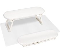 Nagu roku balsts roku spilvens, roku balsts nagu studijai, izgatavots no PU ādas ar neslīdošu pamatni, saliekams manikīra roku spilvens, nagu roku balsta spilvens, ergonomisks dizains salonam un mājai, balts