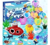 Vannas bumbas Bērni ar pārsteigumu Jūras dzīvnieku rotaļlieta Shell Bath Bombs Bērnu vannas rotaļlieta Meitenes Zēni Dzimšanas diena Dāvana Ziemassvētku vannas piedeva ar dabīgām ēteriskajām eļļām