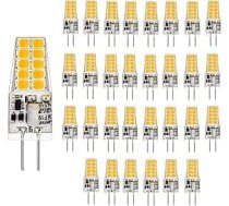 30 G4 4W LED spuldžu iepakojums, 400 lm, 4 W, aizvieto 40 W halogēnās spuldzes, auksti balta 6000 K, 12 V AC/DC, G4 LED spuldze [E enerģijas klase]