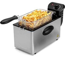 Bomann FR 2264 CB nerūsējošā tērauda fritēze ar aukstās zonas tehnoloģiju 3 L 2000 W nerūsējošā tērauda spole (noņemama)