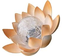 Solar Lotus Gartenleuchte mit Glaskugel Solar Außenleuchte mit Lichtsensor Automatische ein Ausschaltung für Terrasse und Hof